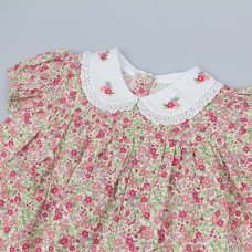 K34211: Baby Girls Lined Dress With Embroidery Detail  (1-2 Years)